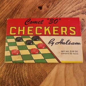 Vintage Comet 30 Checkers By Halsam Original Box